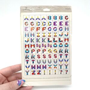 Hallmark Alphabet‎ Stickers Sealed 1995 Five Sheets Vintage Craft School ABCs